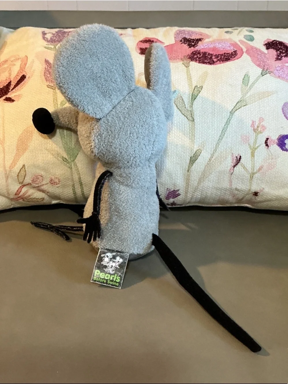 Grey Plush Mouse Stuffed Animal - Soft Cuddly Toy